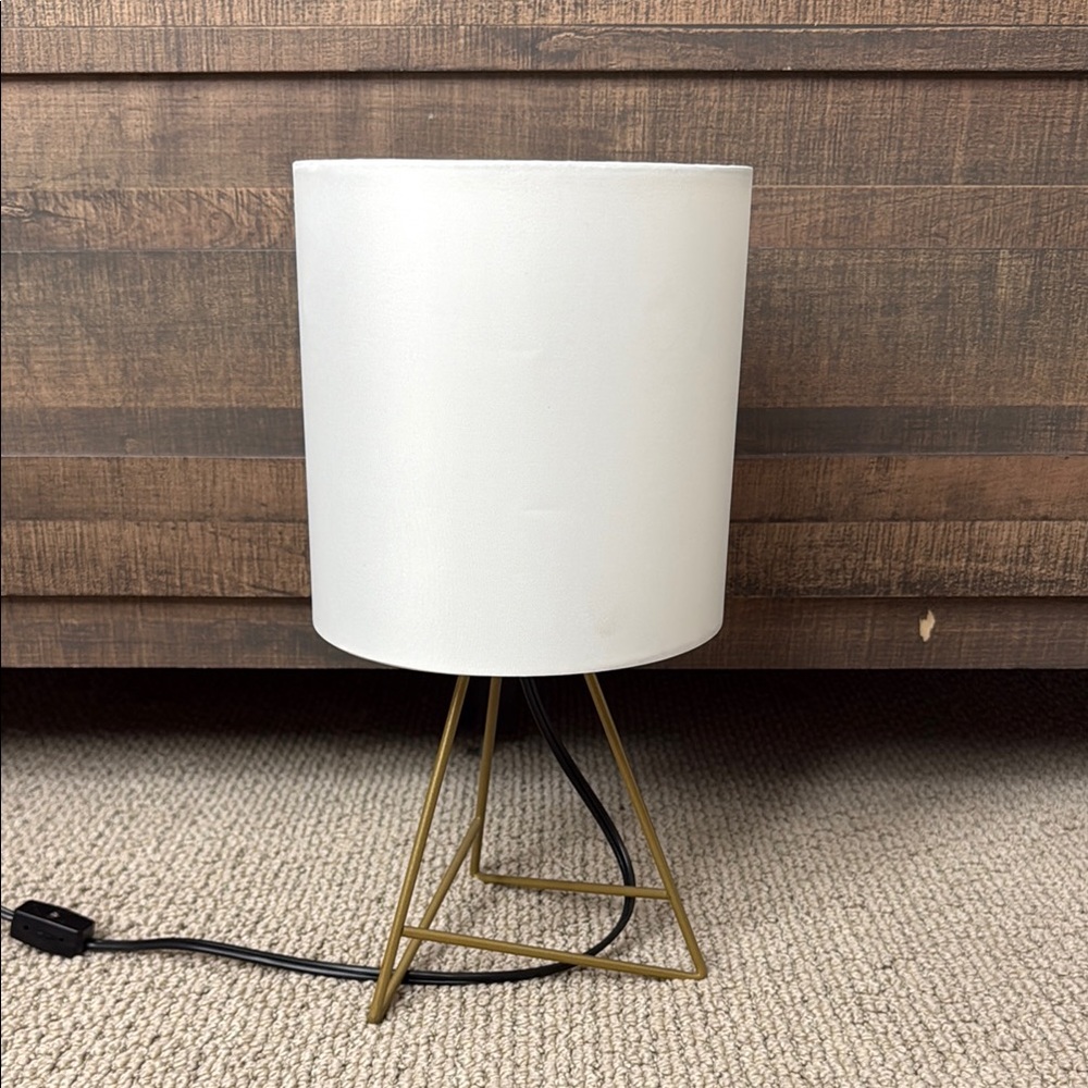Modern White Table Lamp with Gold Base